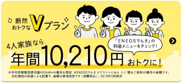「ENEOSでんき」サイトに表記のおトク度